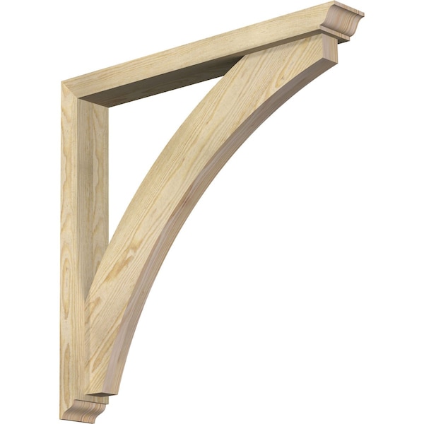 Ekena Millwork Thorton Traditional Rough Sawn Bracket w/ Offset Brace, Douglas Fir, 4"W x 30"D x 30"H BKT0402X30X30THR01RDF - main